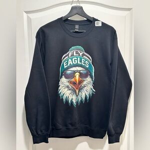 Cool Face Fly Eagles Vintage Eagles Unisex Crewneck Sweatshirt, Size Small